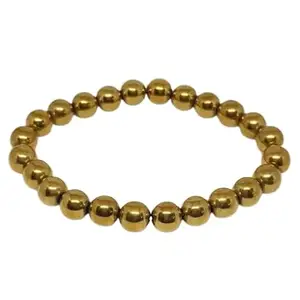 Natural Certified Amethyst Bracelet Round Bead Crystal Healing Stones Golden hemelite bracelet