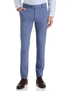 Peter England Men's Premium Formal Stretchable Knit Super Slim Fit Trouser | Comfort Lycra | 360-Degree Stretch