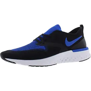 Nike Men's Odyssey React 2 Flyknit Black/Racer Blue Running Shoes-11 UK (46 EU) (12 US) (AH1015)