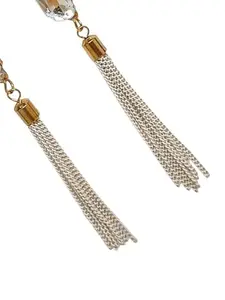 Femmibella Gold Plated Stone Studded Earrings|Western earrings for women For Girls|Party Long Earrings