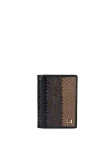 Da Milano Genuine Leather Black Card Case with Multicard Slot (0329F)