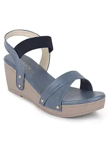 ICONICS Women's Heels, Blue, 5