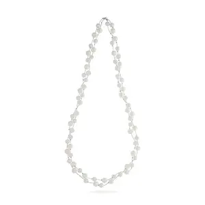 Kushal's Fashion Jewellery Pearl Rodium Plated Casual Trendy Necklace - 418045