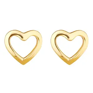 GIVA 925 Silver Golden Charming Love Studs | Gifts for Girlfriend, Gifts for Women and Girls | With Certificate of Authenticity and 925 Stamp | 6 Month Warranty*