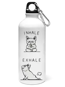 Dishoppe Inhale exhale printed dialouge Sipper bottle - for daily use - perfect for camping(600ml)
