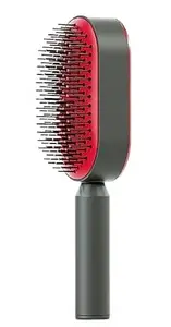 Mogul Passion New Self Cleaning Hair Brush for Unisex, 3D Air Cushion Massager Brush, Airbag Massage Comb, Shaping Comb, Massage Brush, Anti-Static Brush, Suitable for all type of Hairs (Red)