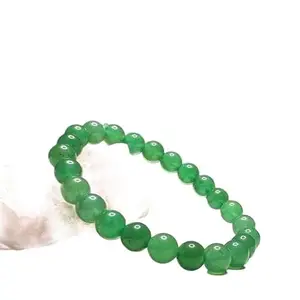 Kalavati Agate Natural Green Aventurine Healing Crystal Bracelet, 8mm Beads, Handcrafted