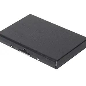 Stealodeal Metal Unisex RFID Blocking Wallet(Matte Black)
