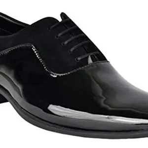 AADI Men's Black Synthetic Leather Derby Party Formal Shoes