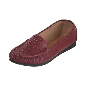 Metro Women Maroon Synthetic Ballerina UK/8 EU/41 (31-4759)