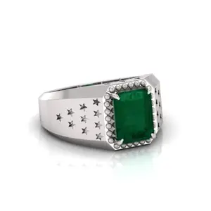 Panna (Emerald) Original Stone Adjustable Ring For Men And Women With Lab Certified A13