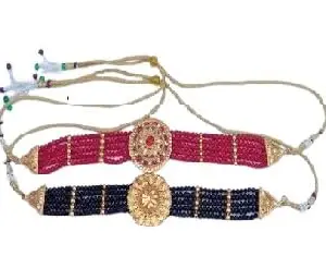 Gold Plated Red & Black Choker, Pack of 2, Best for Girls & Women