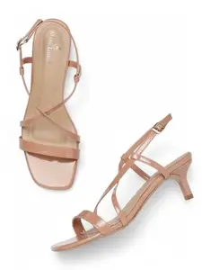 Marc Loire Women Smart Fashion Sandals with Pointed Heels for Parties (Nude, UK Footwear Size System, Adult, Women, Numeric, Medium, 6)