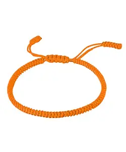 New Handmade Thread Nazar Dhaga Bracelet Adjustable Wristband Bracelet Friendship Band for Women Girls Men & Boys - 100% Skin Friendly (Set Of 1Pc, Orange)