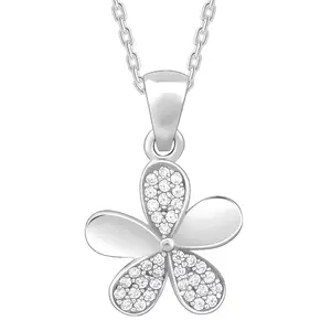 GIVA 925 Silver Flower Pendant With Link Chain | Gifts for Girls and Women | With Certificate of Authenticity and 925 Stamp | 6 Month Warranty*