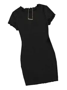 Elegant Fitted Piko Bodycon GLD_Dress for Women