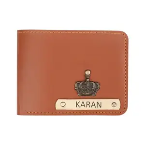 NAVYA ROYAL ART Customized Wallet Gifts for Men Leather Wallet for Men and Boys | Personalized Wallet with Name & Charm Purse (Tan)