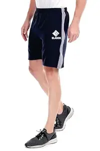 BLUE STAR SHARK Men's Solid Casual Shorts | Quick-Dry Lightweight Gym Shorts with Pockets | Ideal for Running, Sports, Training, Workout, and Everyday Wear