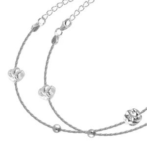 Rihi Silver Jewellery Collection Rihi By P.C.Chandra 925 Sterling Silver Studded Charm Anklet For Women & Girls
