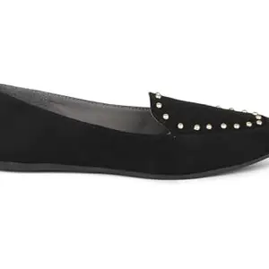 Design Crew Square Toe Loafers with Golden Studs & Wedge Sole