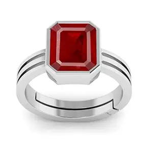 RRVGEM RUBY RING 3.00 Carat 3.30 Carat Natural Natural Ruby Ring Silver Plated Adjustable Ring Astrological Adjustable Ring for Man and Women