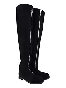 Shoetopia Women & Girls Comfortable High-Tops Boots/BT-FC/Black/UK3