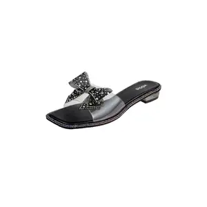 Mochi Women Black Flat Fashion Slide Slip-on Sandal UK/3 EU/36 (35-1207)