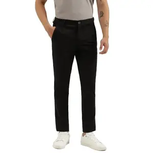 UNITED COLORS OF BENETTON Solid Slim Fit Trousers (Size: 32)-24P4CTWB1001I100 Black