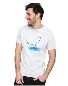 Men's & Women's Regular Fit T-Shirt Just Be Happy - Smile 100% Cotton Unise T-Shirt White|Female5XL(WHALEW24-White 5XL Men GoalLW,)