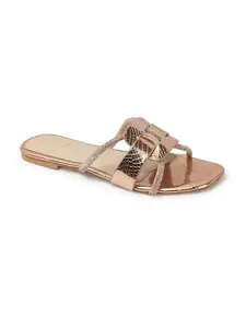 ELLE Women Sandal,Rose Gold,UK-7