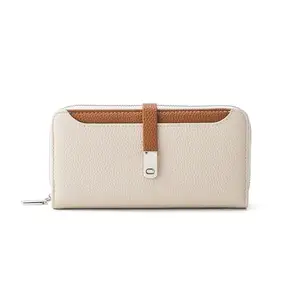 Lino Perros Men Faux Leather Avril Dual Tone Off-White Functional Wallet