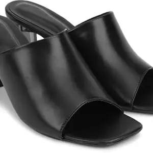 Picktoes PT-900 Women's Black Synthetic Leather Casual Heel Sandal