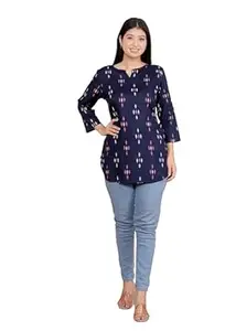 Amrira Crafts Women's Rayon Printed Short Kurti Stylish Kurta for Women Trendy Short Kurta for Daily & Office Wear PR1