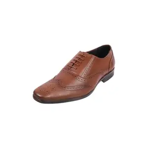 Metro Men Tan Classic Leather Brogue Formal Shoes UK/9 EU/43 (19-450)
