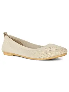 Bata Women's Slip-on Ballet Flat - Beige (7 UK) (5598219)