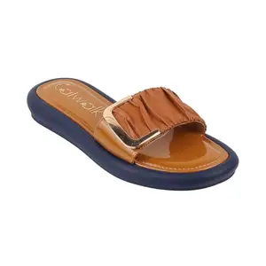 Catwalk Women Stylised Open Back Platforms | For Women & Girls (BROWN,8 UK)