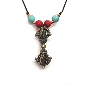 ASTROGHAR Tibetan Vajra Dorje Semiprecious Stones protection Antique Look Pendant For Men And Women