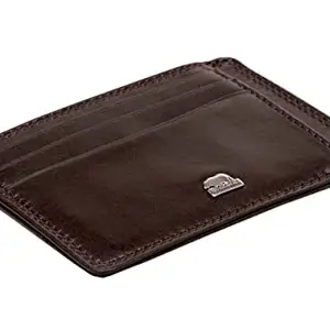 BROWN BEAR Genuine Leather RFID Protected Unisex Slim Card Wallet with 6 Card Slots 2 ID Slots and 1 Bill Compartment (Brown)