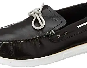 Park Avenue Men's Black Boat Shoes-8 UK (42 EU) (PXSS00507-K8)