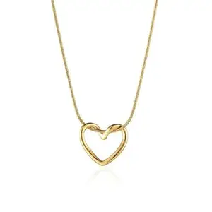 PDY FASHION Anti Tarnish Waterproof Stainless Steel Hollow Heart Pendant Necklace with Gold-Tone Chain for Love Birthday Wedding, Rakhi Gifts for Sister Wife & Mother