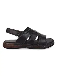Regal Black Mens Leather Sandals