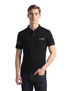 U.S. POLO ASSN. Men's Solid Slim Fit Shirt (UDTSH1919_Black