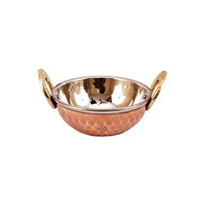 INDIAN ART VILLA Steel Kadhai Karahi Wok Bowl, Tableware Serveware, 450 ML