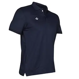 Nivia Ray Polo -15 T-Shirt for Men (Navy Blue,L)
