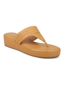 INC.5 Women Mustard Textured Wedge Heels