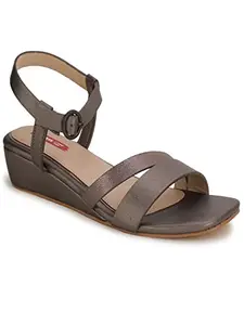 Bata Womens Marcie Wedge Grey Heels (6612037), 4 UK