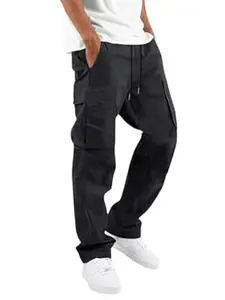 WEREFLEX Cargo for Men || Cotton Cargo Pant || Drawstring Waist Pant (Also Available in Plus Sizes) (W-Cargo-01-04)