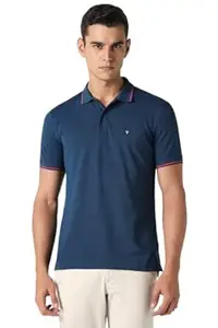 Van Heusen Men's Cotton Solid Regular Fit Collar Polo T-Shirt