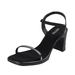 Metro Women Black Block Heel Fashion Sandal UK/2.5 EU/35 (33-1505)