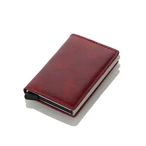 ae mobile accessorize AEMA Carrken Anti theft Men and Women Debit, Credit Card Holder PU Leather RFID Bank cards Cases Pocket FL20 (RED)